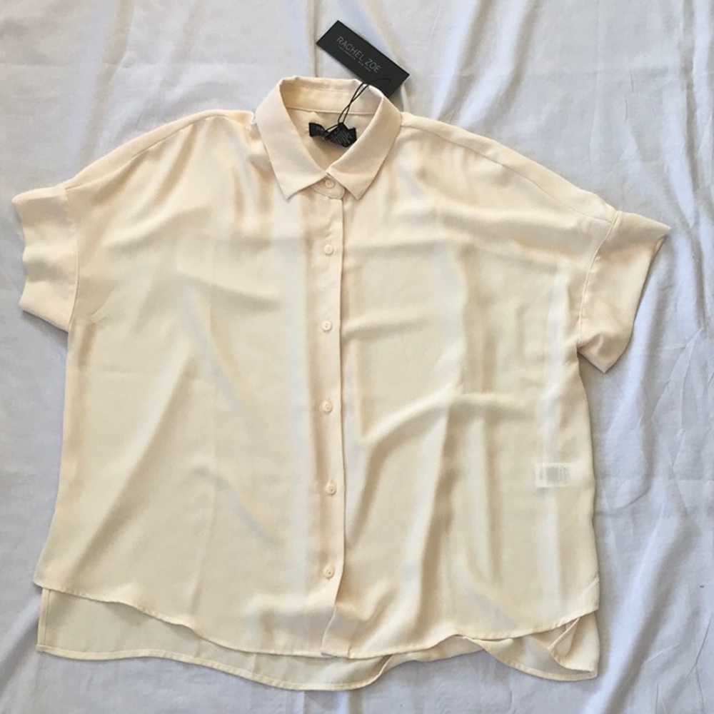 Short sleeve button down blouse